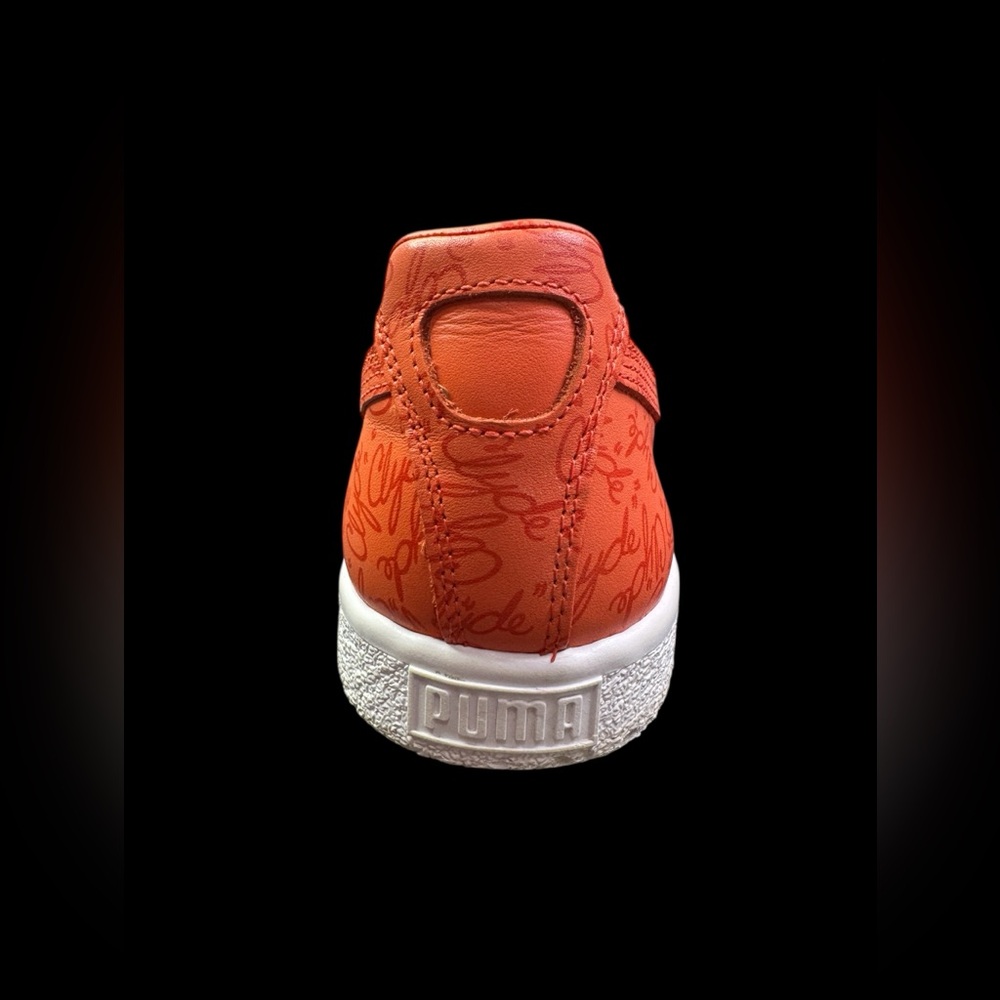 Puma Clyde Script Mens Sneakers Orange/Pumpkin/White Men's US Size 10.5 - Picture 10 of 15